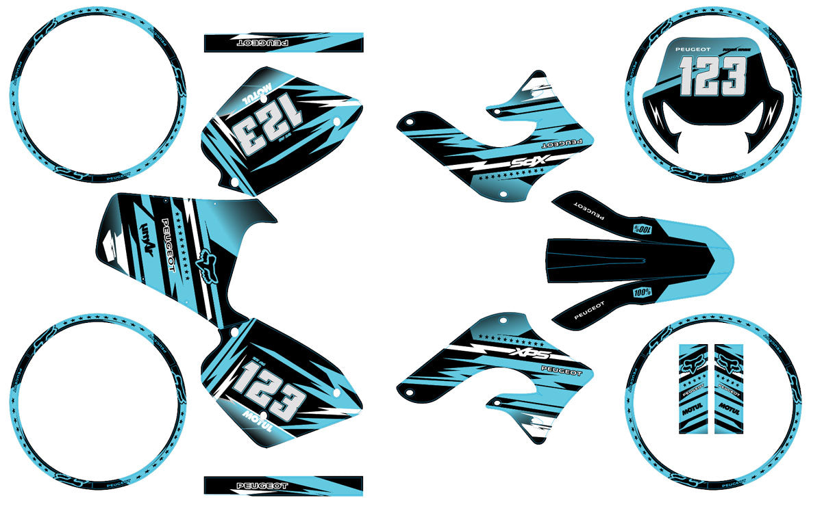 Kit déco 50cc Peugeot XP Street 2003-2010 Dream | autocollants moto | personnalisation 50cc | armysctv