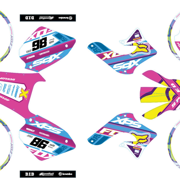 Kit déco 50cc Peugeot XP Street 2003-2010 Pink Fox | autocollants moto | personnalisation 50cc | armysctv