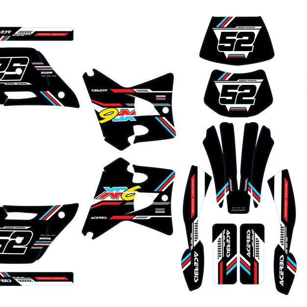 Kit déco 50cc Peugeot XP6 1997-2003 Black Cat | autocollants moto | personnalisation 50cc | armysctv