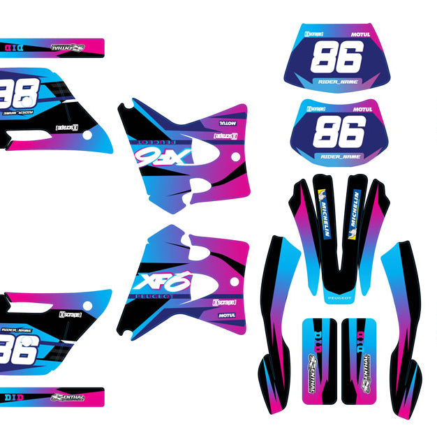 Kit déco 50cc Peugeot XP6 1997-2003 Blast | autocollants moto | personnalisation 50cc | armysctv