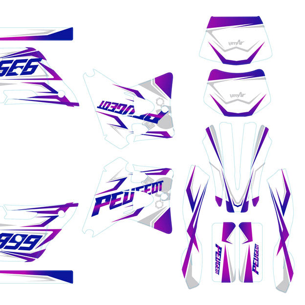 Kit déco 50cc Peugeot XP6 1997-2003 Cold | autocollants moto | personnalisation 50cc | armysctv