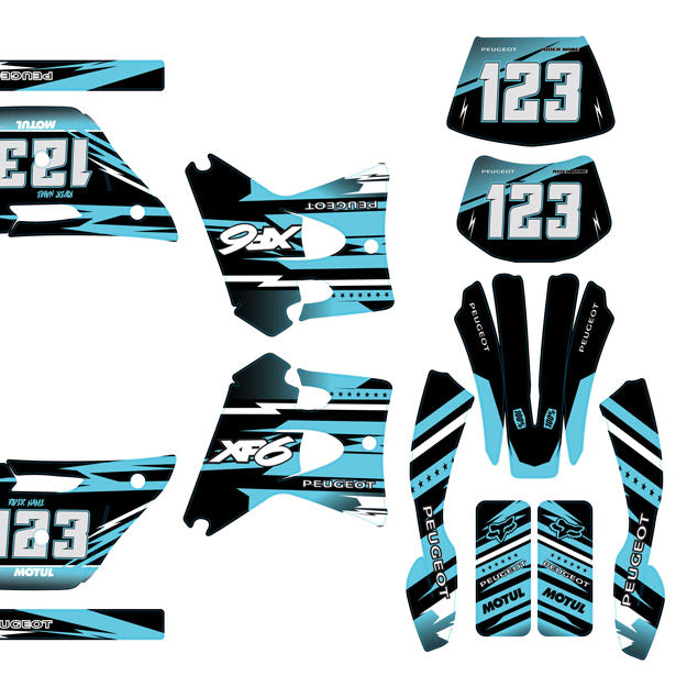 Kit déco 50cc Peugeot XP6 1997-2003 Dream | autocollants moto | personnalisation 50cc | armysctv