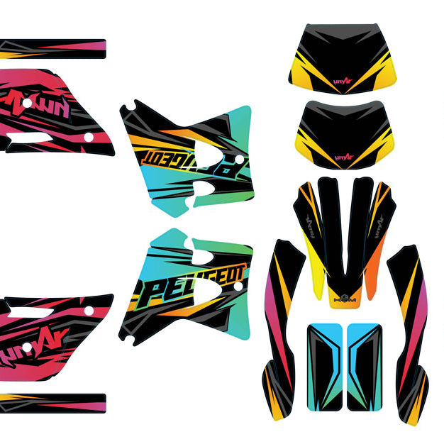 Kit déco 50cc Peugeot XP6 1997-2003 Eclipse | autocollants moto | personnalisation 50cc | armysctv