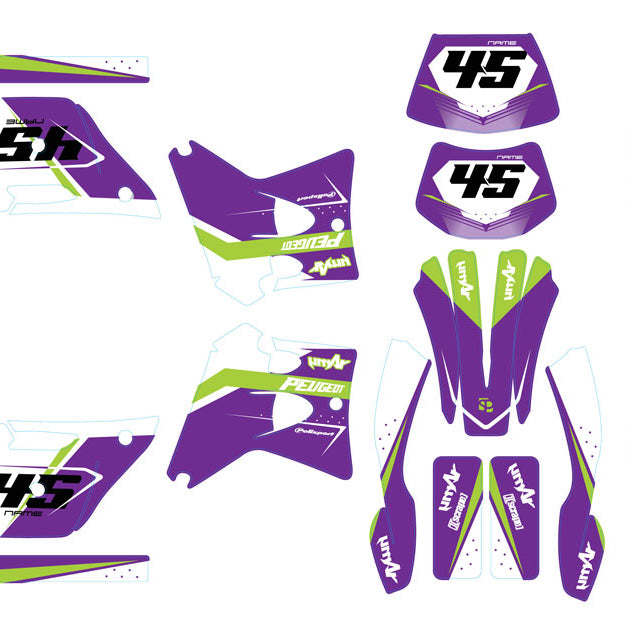 Kit déco 50cc Peugeot XP6 1997-2003 Missile | autocollants moto | personnalisation 50cc | armysctv