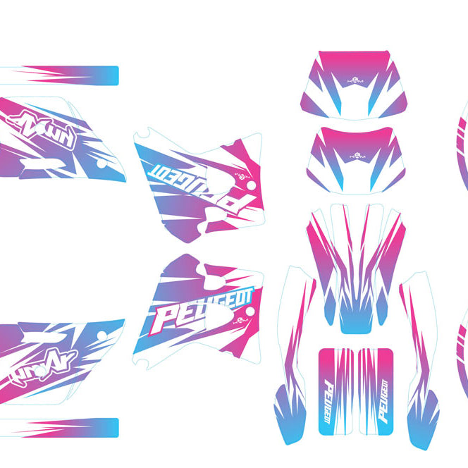 Kit déco 50cc Peugeot XP6 1997-2003 X-Fast | autocollants moto | personnalisation 50cc | armysctv