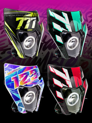 custom decoration kits for KTM EXC LED headlight plate