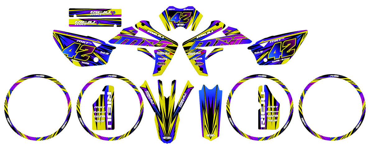 Kit déco Rieju MRT 50cc 2009-2021 Airvoz | autocollants moto | personnalisation 50cc | armysctv