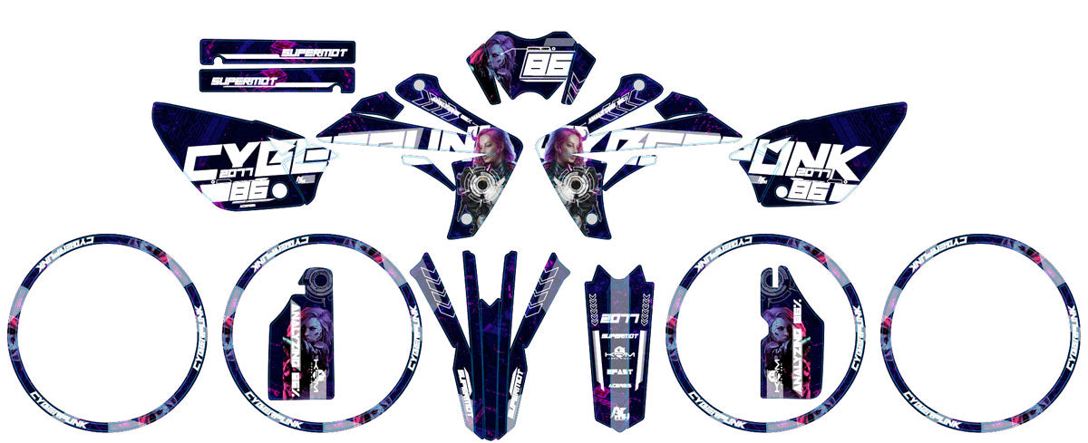 Kit déco Rieju MRT 50cc 2009-2021 Cyberpunk | autocollants moto | personnalisation 50cc | armysctv