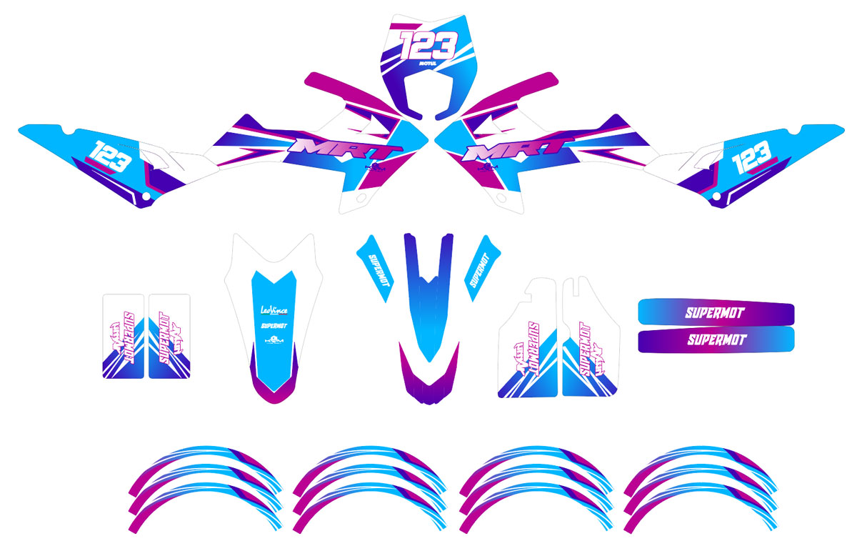 Kit pegatinas Rieju MRT 50cc 2022-2025 Artisse | pegatinas para moto | personalización 50cc | armysctv