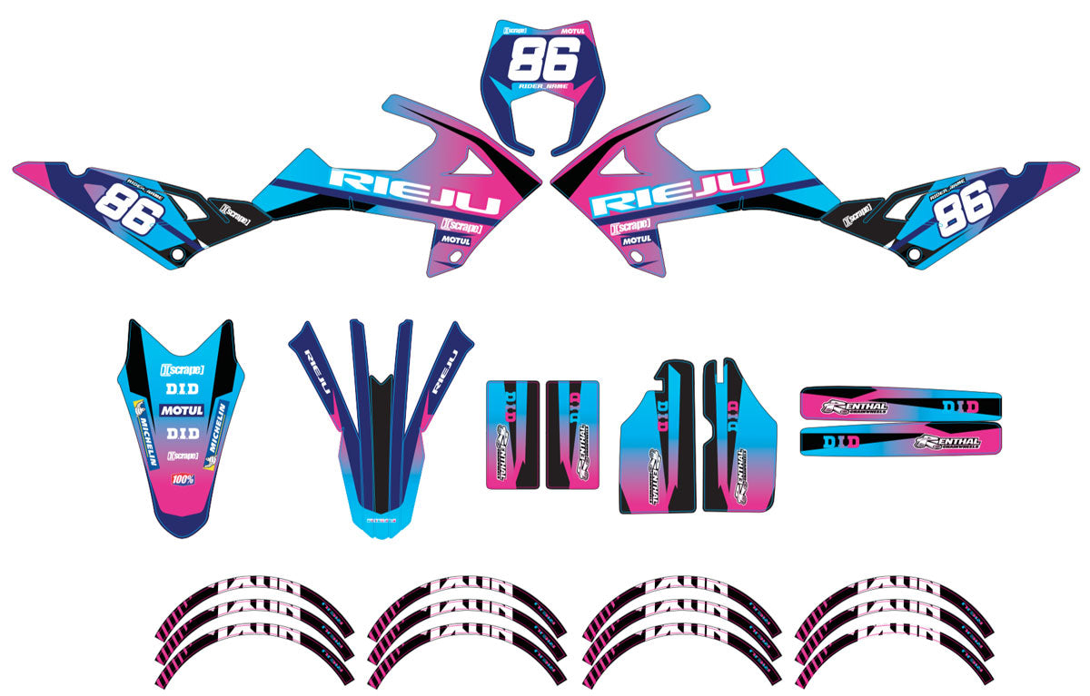 Kit déco Rieju MRT Off-Road 50cc 2022-2025 Blast | autocollants moto | personnalisation 50cc | armysctv