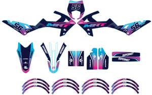 Dekor kit Rieju MRT 50cc 2022-2025 Verrücktes Pink | Motorradaufkleber | Personalisierung 50cc | armysctv