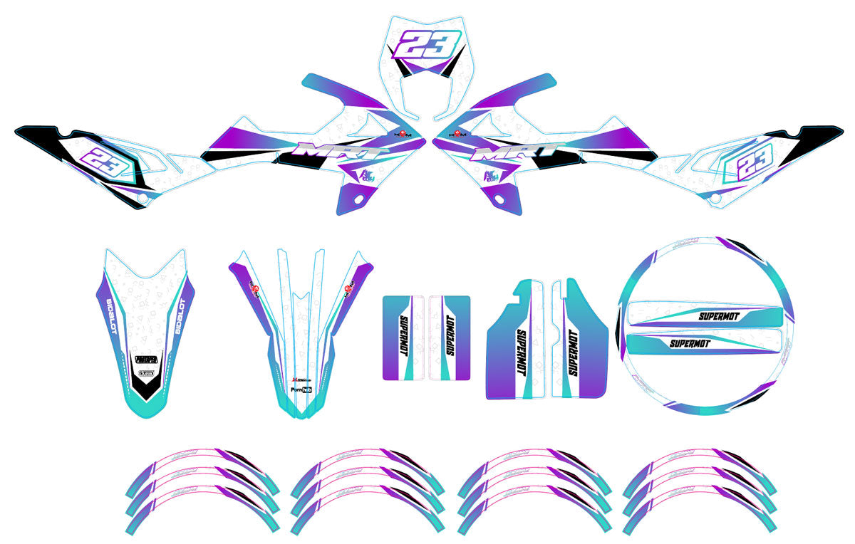 Kit déco Rieju MRT 50cc 2022-2025 Lys | autocollants moto | personnalisation 50cc | armysctv