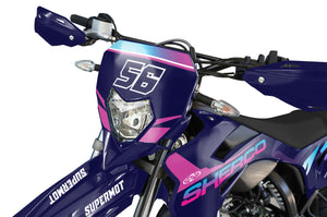 Dekor kit Sherco 50cc 2017-2025 Verrücktes Pink | Motorradaufkleber | Personalisierung 50cc | armysctv