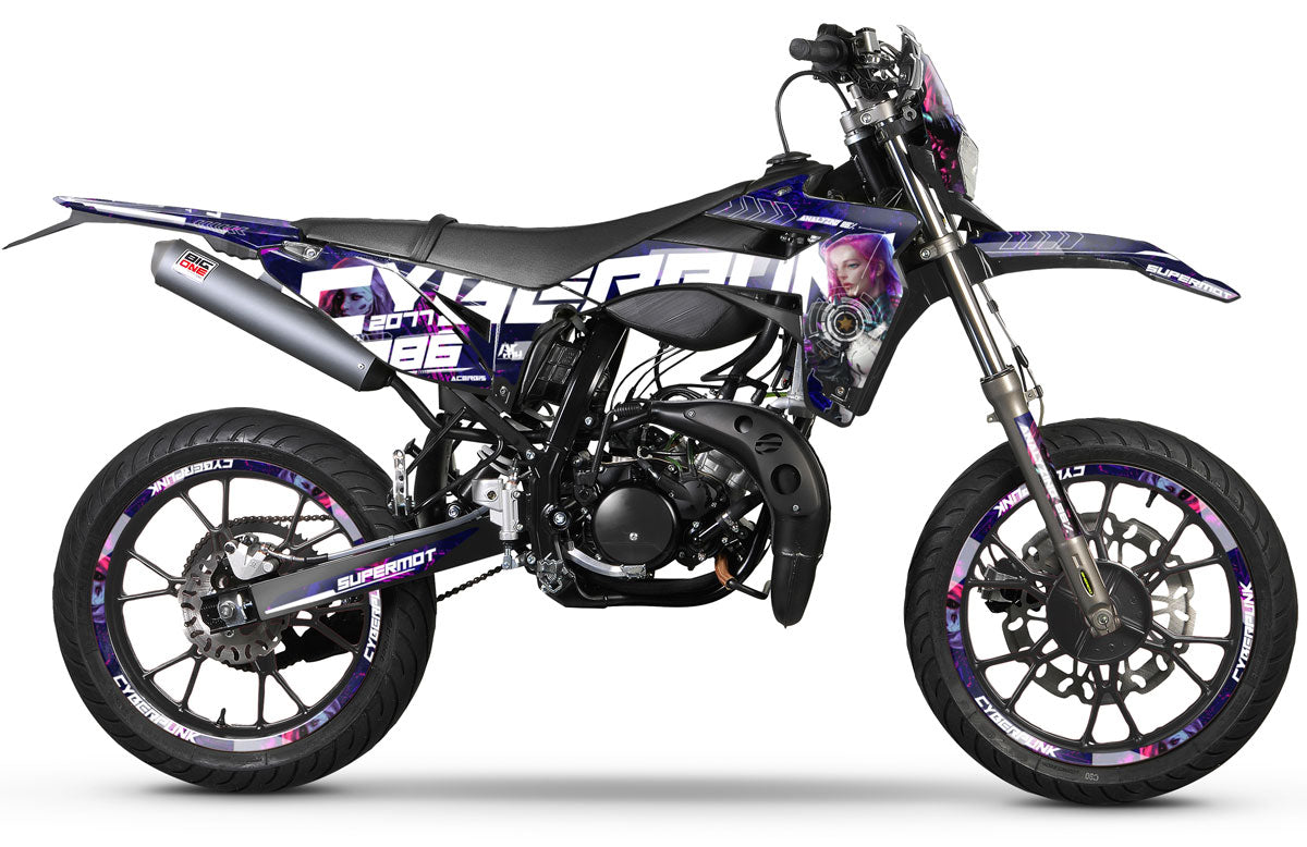 Dekor kit Sherco 50cc 2017-2025 Cyberpunk | Motorradaufkleber | Personalisierung 50cc | armysctv