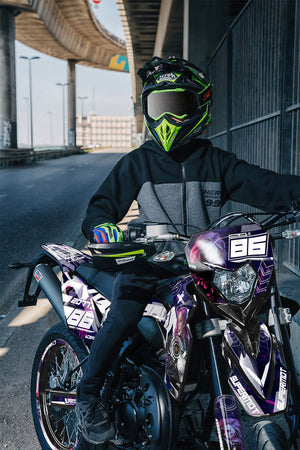 Dekor kit Sherco 50cc 2017-2025 Cyberpunk | Motorradaufkleber | Personalisierung 50cc | armysctv