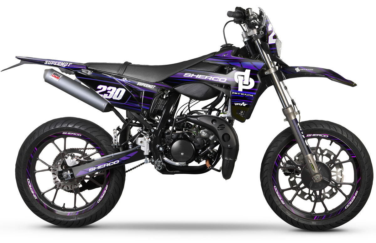 Graphics kit Sherco 50cc 2017-2025 Gold and platinum | motorcycle stickers | 50cc customization | armysctv