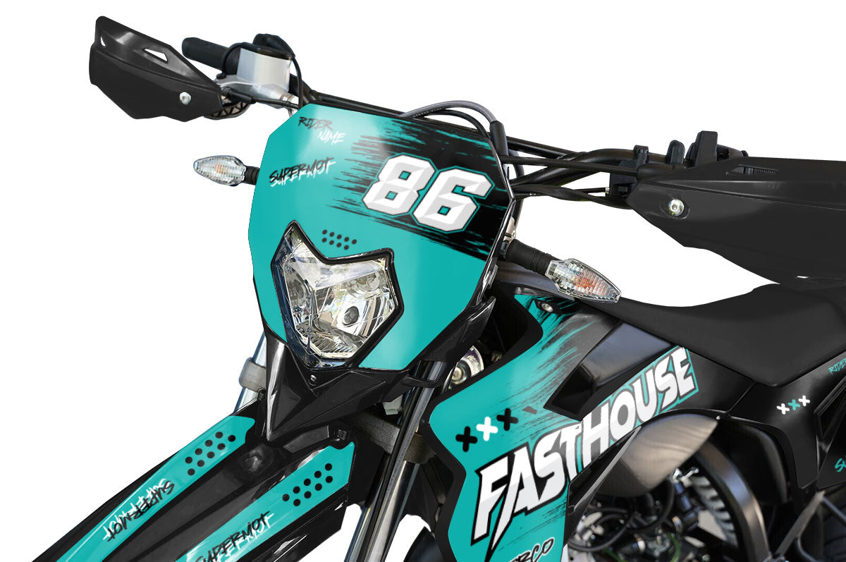 Kit pegatinas Sherco 50cc 2017-2025 Fasthouse | pegatinas para moto | personalización 50cc | armysctv