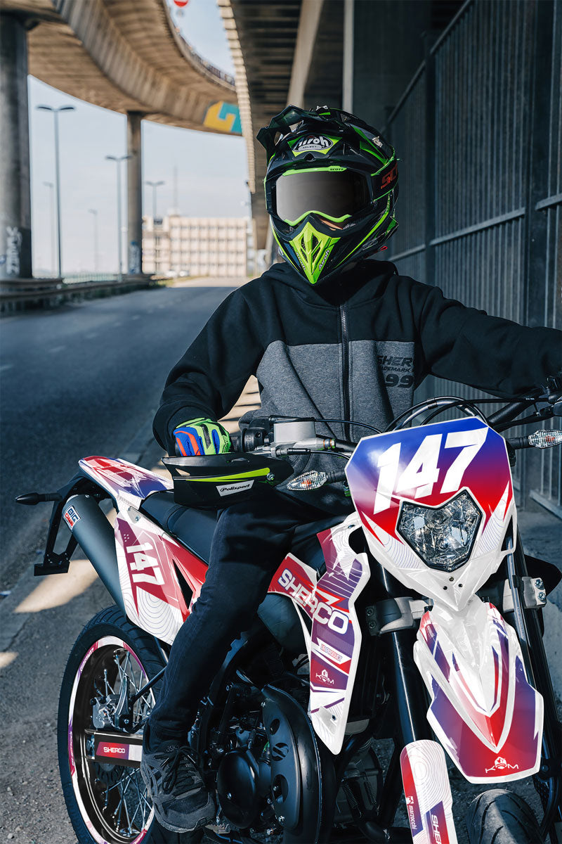 Kit pegatinas Sherco 50cc 2017-2025 Ejército Francia | pegatinas para moto | personalización 50cc | armysctv