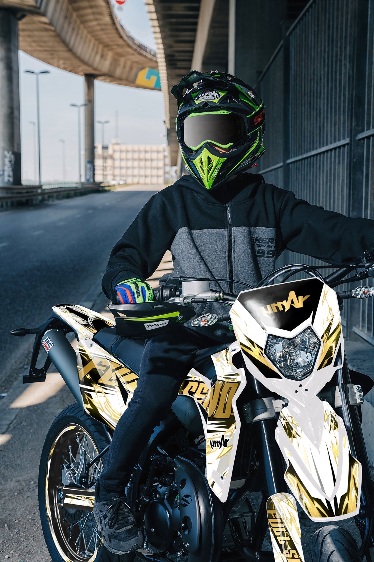 Kit pegatinas Sherco 50cc 2017-2025 Haymakerz | pegatinas para moto | personalización 50cc | armysctv