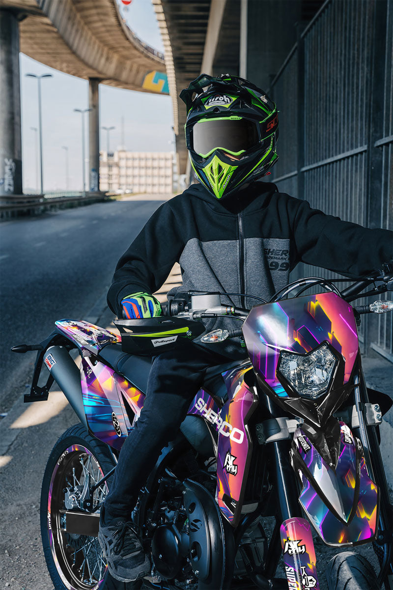 Kit pegatinas Sherco 50cc 2017-2025 Lava Neón | pegatinas para moto | personalización 50cc | armysctv