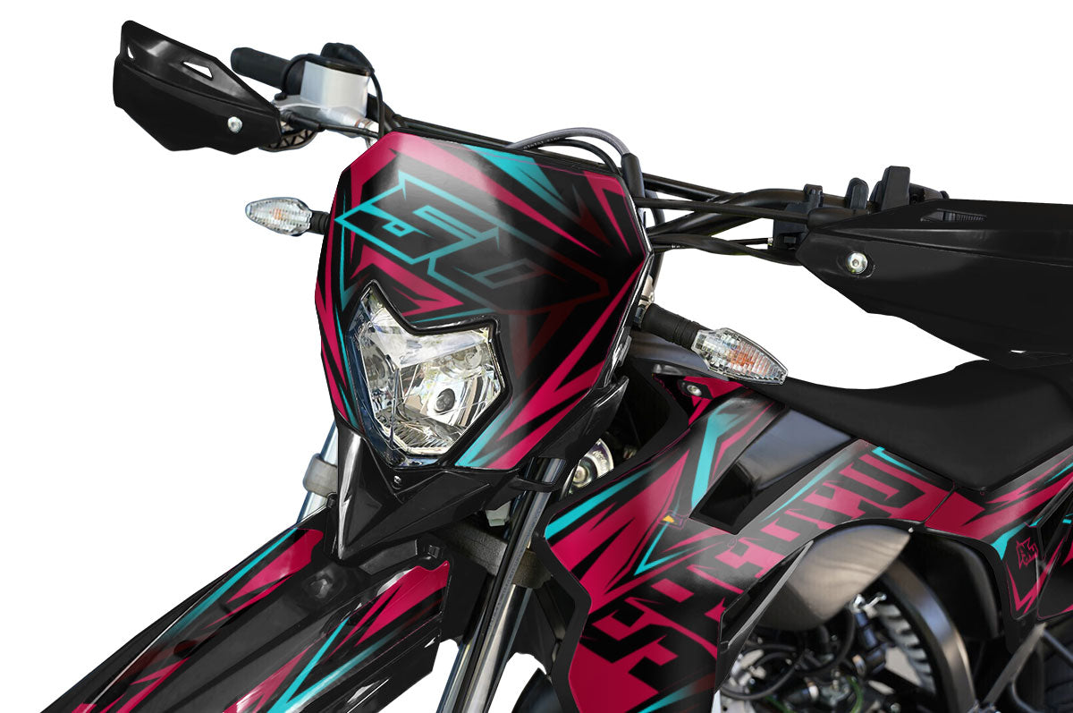 Dekor kit Sherco 50cc 2017-2025 Metallstil | Motorradaufkleber | Personalisierung 50cc | armysctv