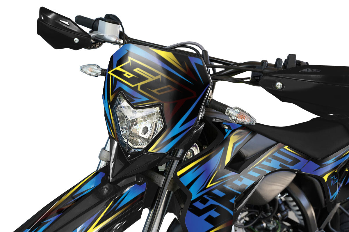 Dekor kit Sherco 50cc 2017-2025 Metallstil | Motorradaufkleber | Personalisierung 50cc | armysctv