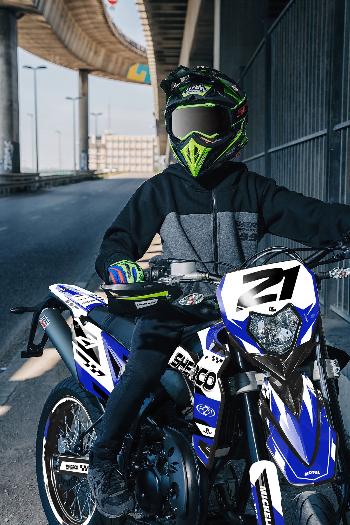 Kit déco Sherco 50cc 2017-2025 Skarp | autocollants moto | personnalisation 50cc | armysctv