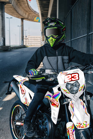 Dekor kit Sherco 50cc-2025 Regenbogen | Motorradaufkleber | Personalisierung 50cc | armysctv