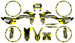 Dekor kit Sherco 50cc 2017-2025 Yellowstar | Motorradaufkleber | Personalisierung 50cc | armysctv