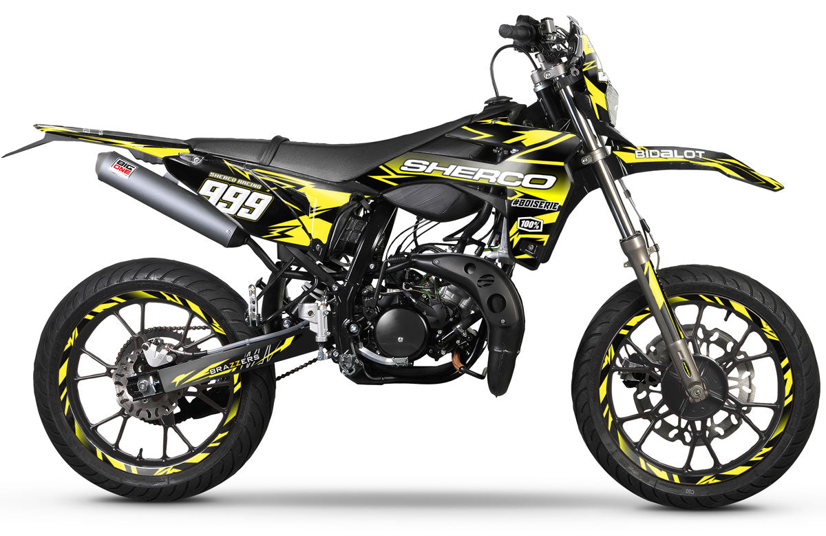 Kit déco Sherco 50cc 2017-2025 Yellowstar | autocollants moto | personnalisation 50cc | armysctv