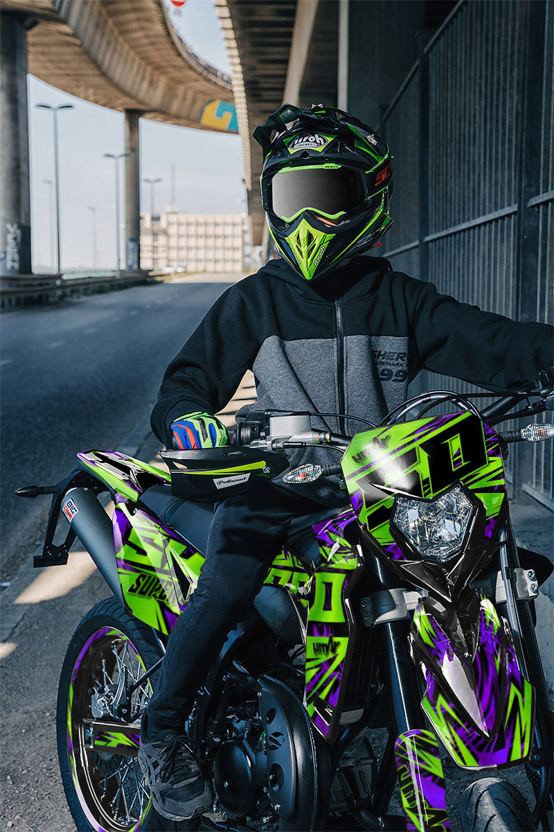 Kit déco Sherco 50cc SM-SMR 2017-2025 Zontix | autocollants moto | personnalisation 50cc | armysctv