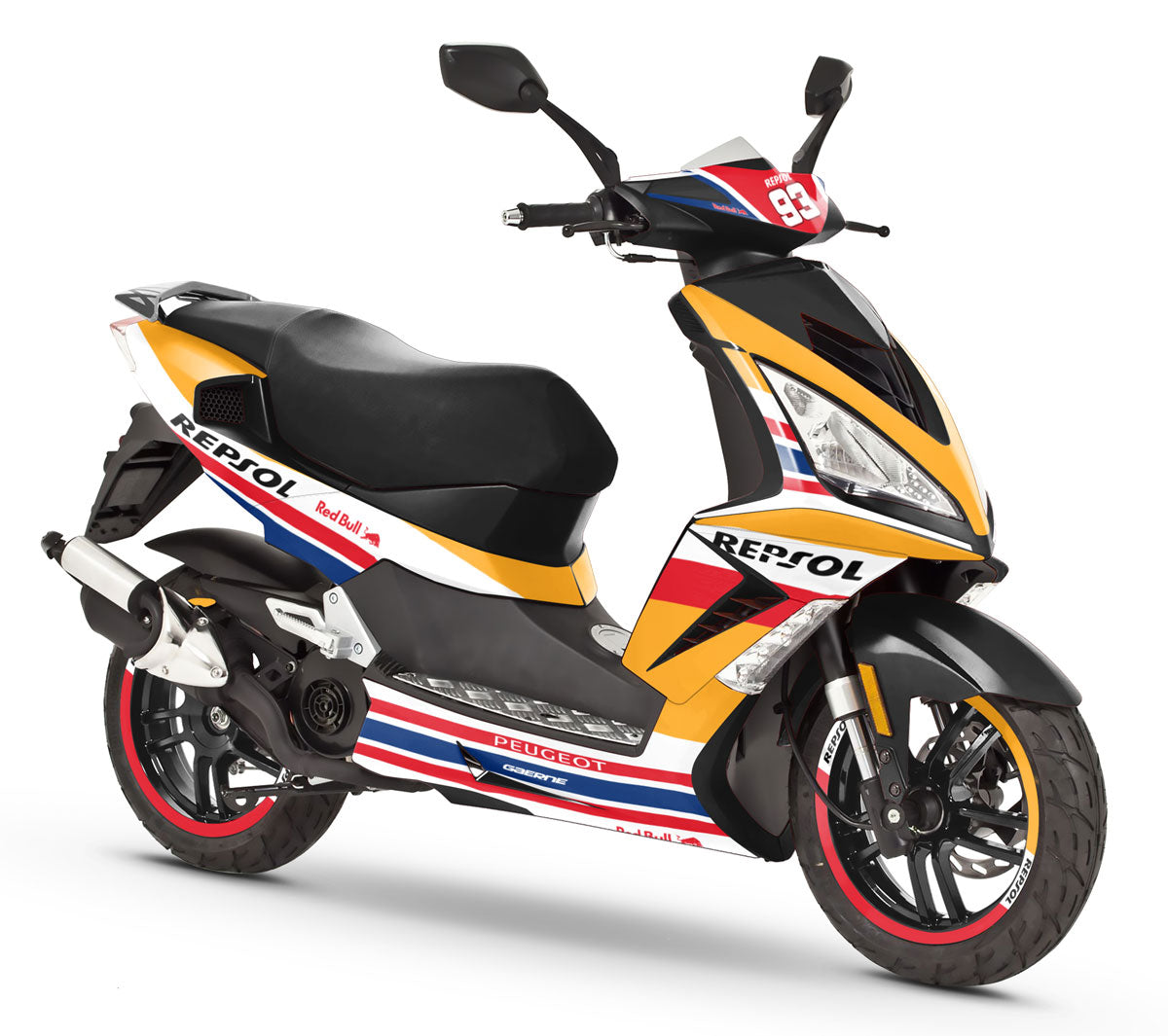 Dekor kit Peugeot Speedfight 3 - 2009-2015 Repsol Rennsport | Motorradaufkleber | Personalisierung 50cc | armysctv