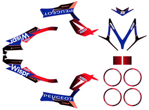 Kit pegatinas Peugeot Speedfight 3 - 2009-2015 Wisper | pegatinas para moto | personalización 50cc | armysctv