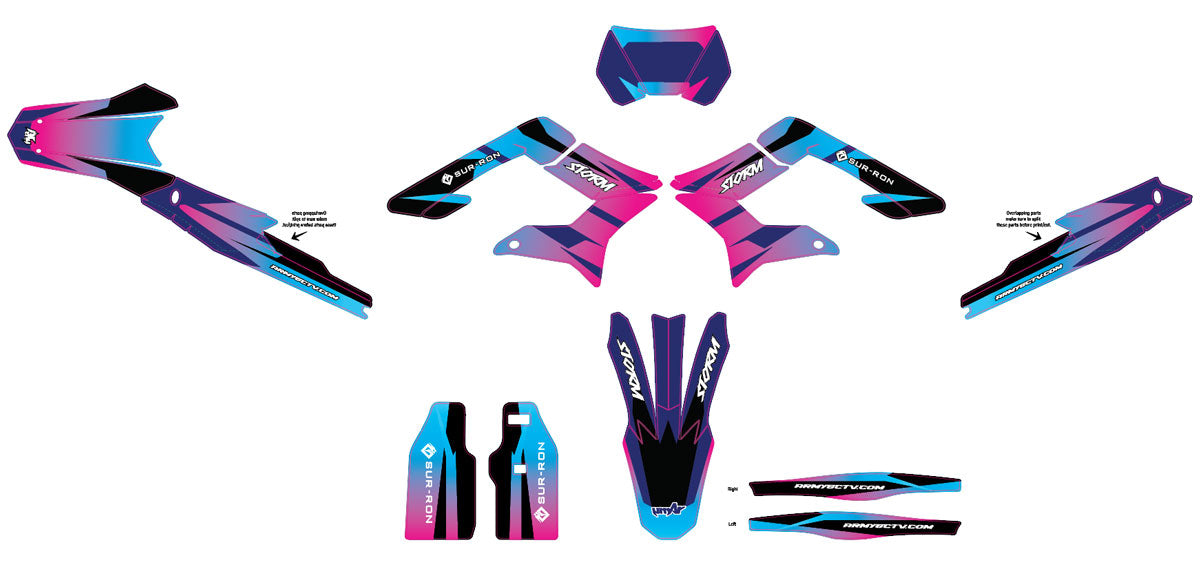Kit déco Sur-Ron Storm Bee Army Blast | autocollants moto | personnalisation 50cc | armysctv