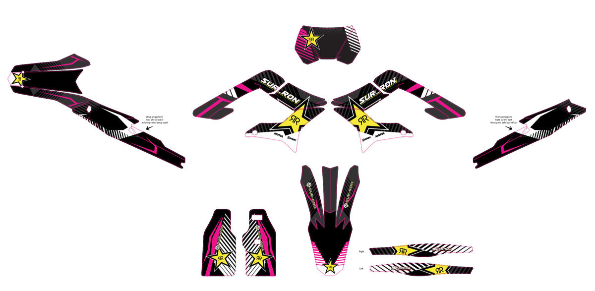 Kit déco Sur-Ron Storm Bee Rockstar | autocollants moto | personnalisation 50cc | armysctv