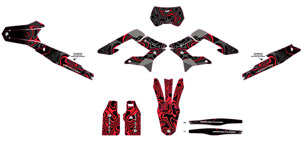 Kit déco Sur-Ron Storm Bee Army Waves | autocollants moto | personnalisation 50cc | armysctv