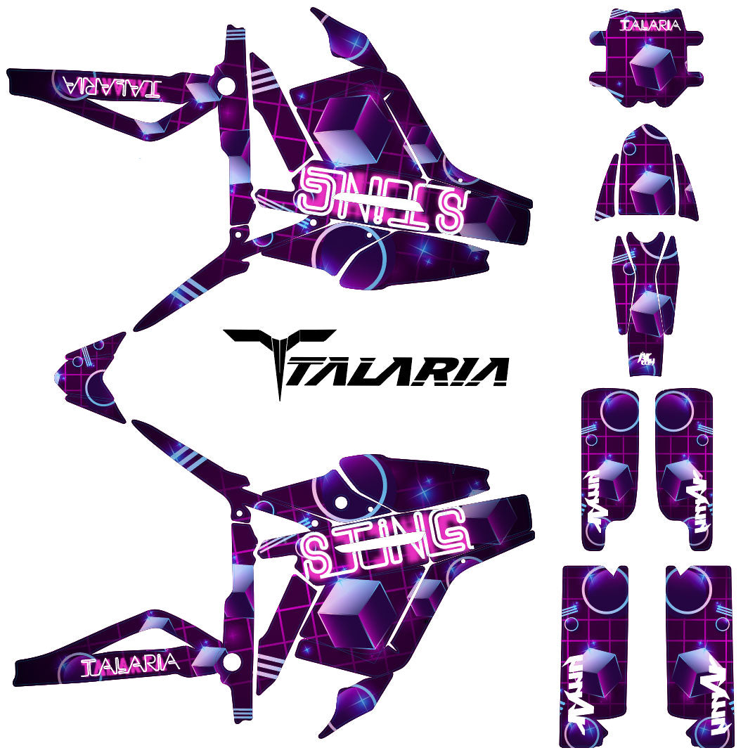 Kit pegatinas Talaria Sting MX3 y R-MX4 Cubos | pegatinas para moto | personalización 50cc | armysctv
