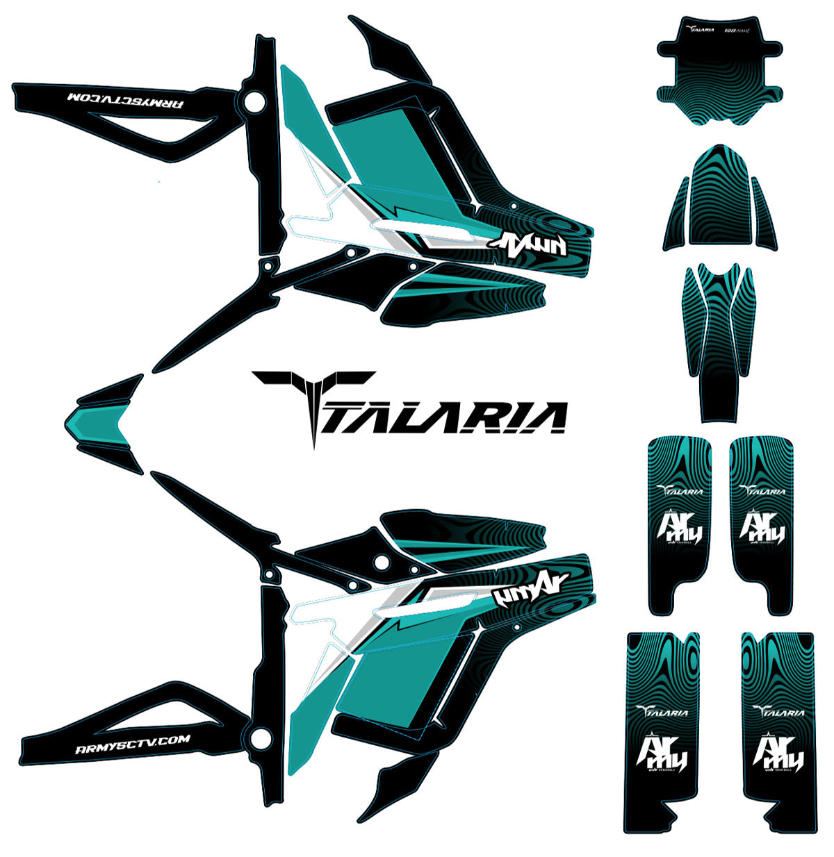 Kit déco Talaria Sting MX3 & R-MX4 Orion | autocollants moto | personnalisation 50cc | armysctv