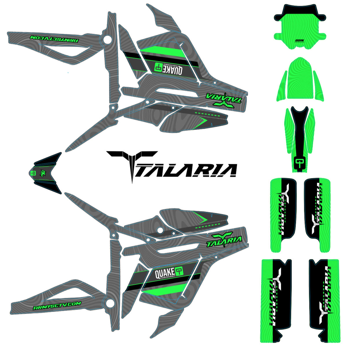 Kit déco Talaria Sting MX3 & R-MX4 Quake | autocollants moto | personnalisation 50cc | armysctv