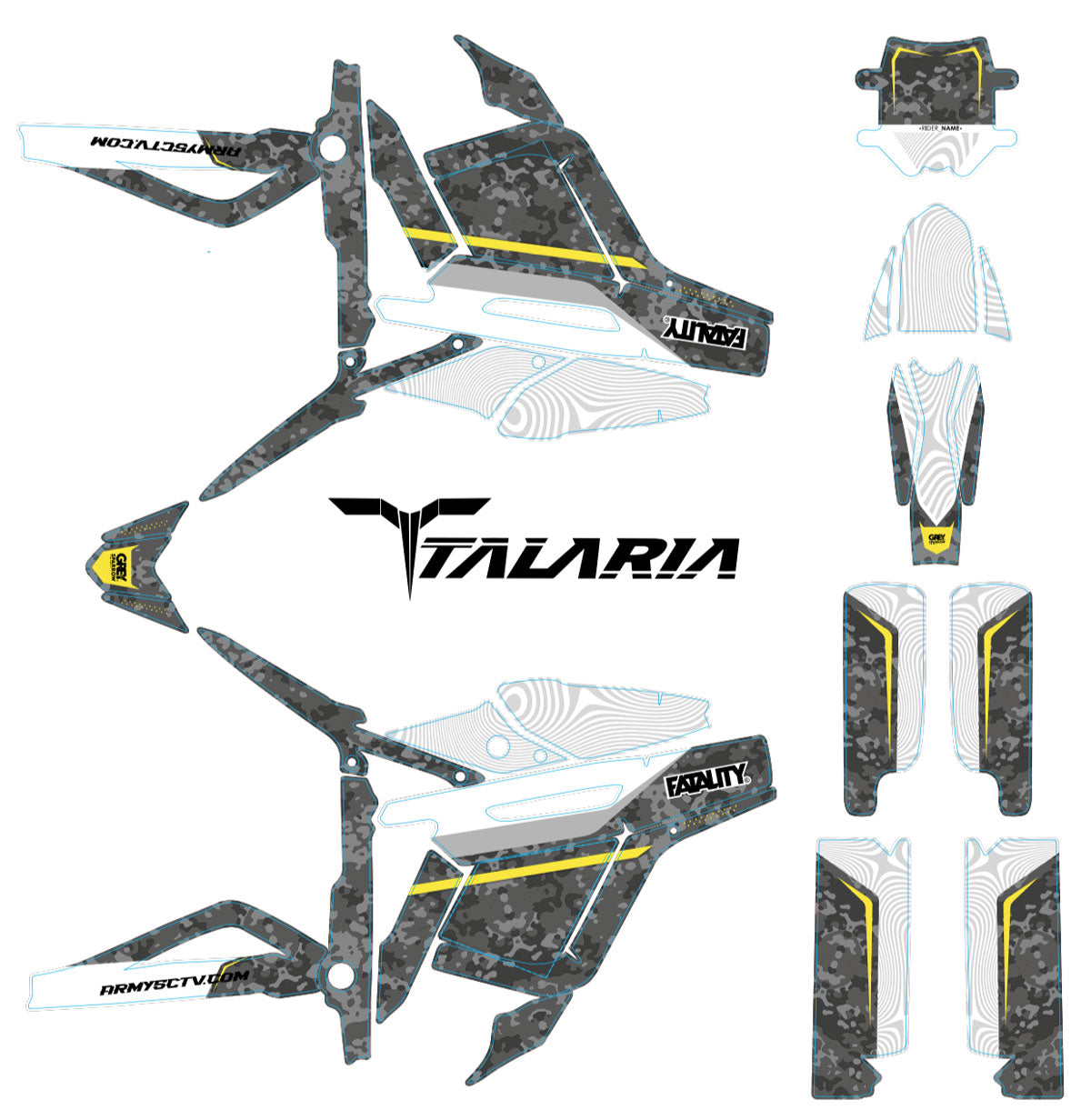 Kit déco Talaria Sting MX3 & R-MX4 Warfare | autocollants moto | personnalisation 50cc | armysctv