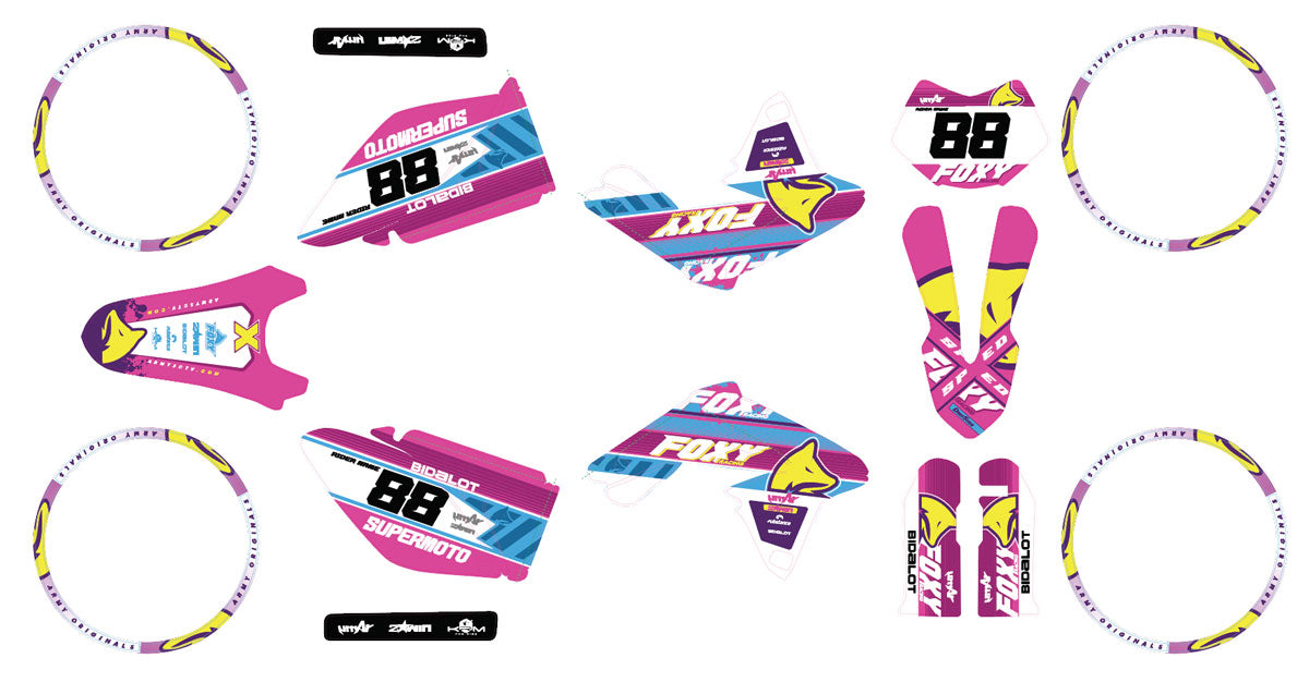 50cc Graphics kit Valenti Racing Pink Fox