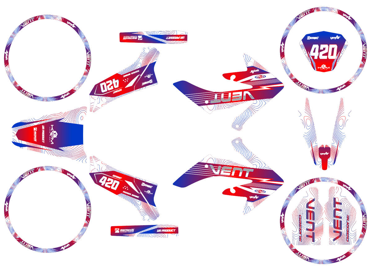 Kit déco Vent Derapage 2019-2020 France | autocollants moto | personnalisation 50cc | armysctv