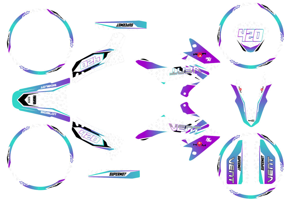 Kit déco Vent Derapage 2019-2020 Lys | autocollants moto | personnalisation 50cc | armysctv