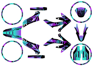 Graphics kit Vent Derapage 2019-2020 MX Sky | motorcycle stickers | 50cc customization | armysctv