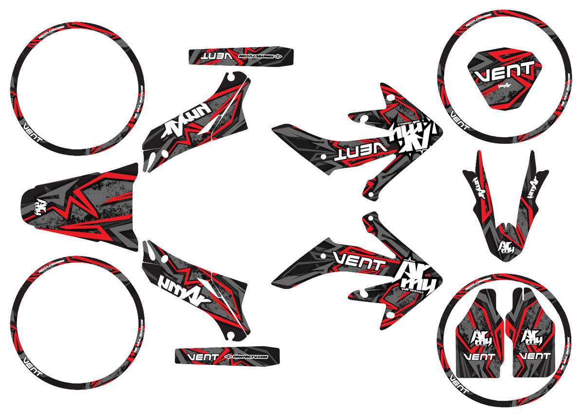 Dekor kit Vent Derapage 2019-2020 Army Redrum | Motorradaufkleber | Personalisierung 50cc | armysctv
