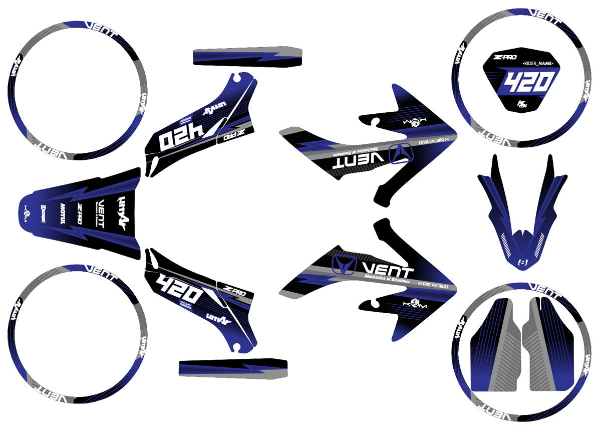 Kit déco Vent Derapage 2019-2020 Septième | autocollants moto | personnalisation 50cc | armysctv