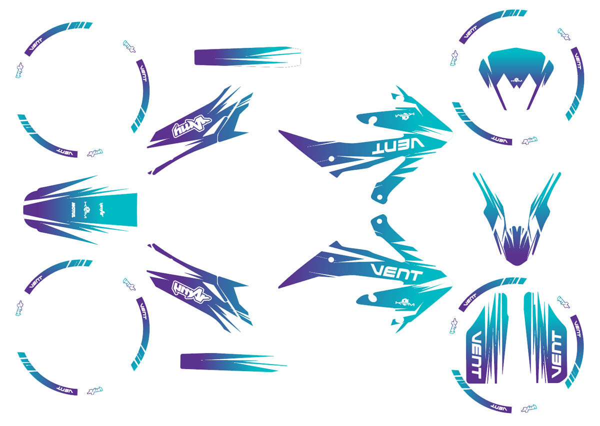 Kit déco Vent Derapage 2019-2020 X-Fast | autocollants moto | personnalisation 50cc | armysctv