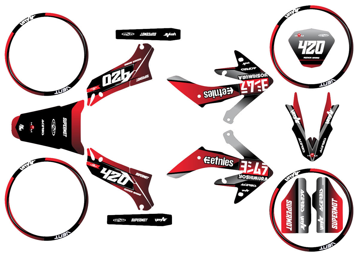 Kit déco Vent Derapage 2019-2020 Yoshi | autocollants moto | personnalisation 50cc | armysctv