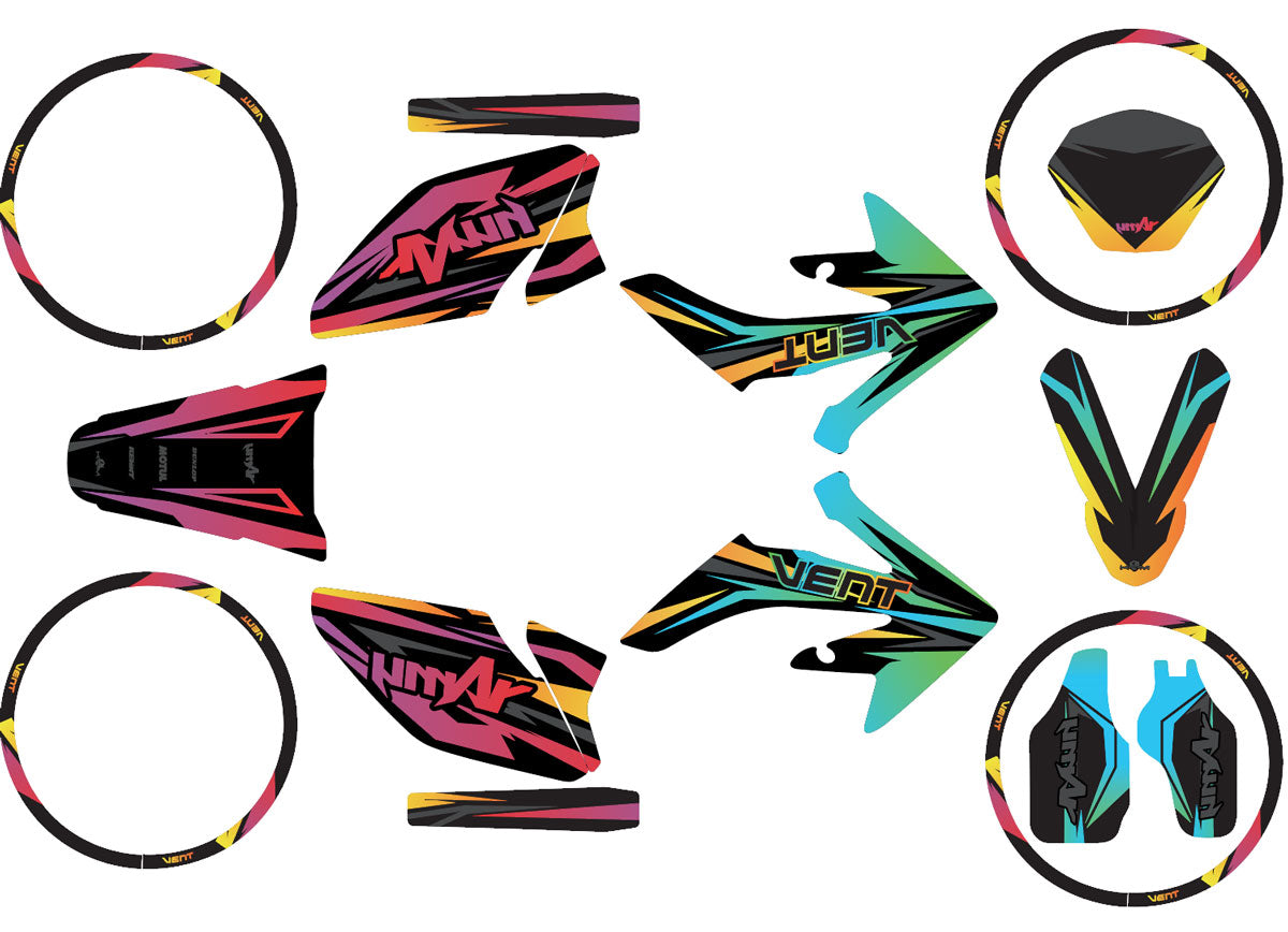 Kit déco 50cc Vent Derapage 2021-2022 Eclipse | autocollants moto | personnalisation 50cc | armysctv