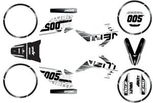 50cc Graphics kit Vent Derapage 2021-2022 Army Greys | motorcycle stickers | 50cc customization | armysctv